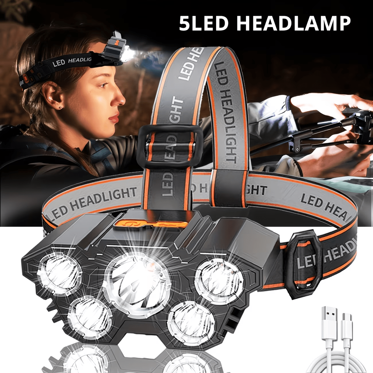 5 LED Home Improvement Flashlight with USB Rechargeable Battery