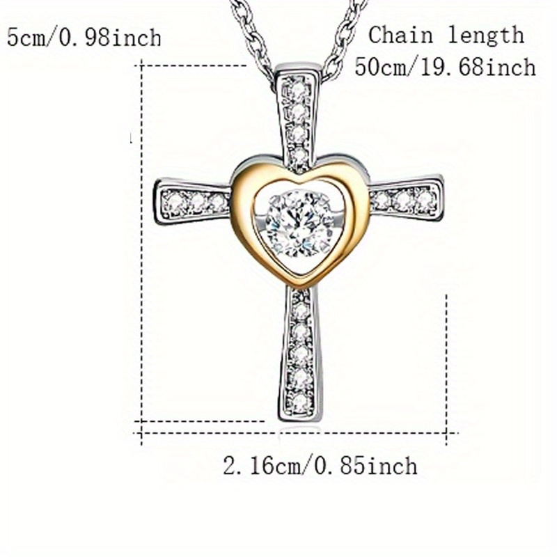 Stylish Love Cross Pendant Necklace, Unisex Design for Gifting