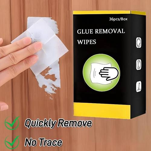 36 pack portable removal wipes cleaning for multiple leaves no residue individual packets for on the go
