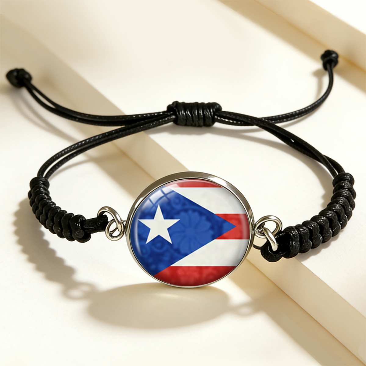 TEMU 1pc Puerto Flag Bracelet For & - Bohemian Suitable For Parties, Daily Wear, Gift, With Flag, Accessory For Banquets & Special Occasions