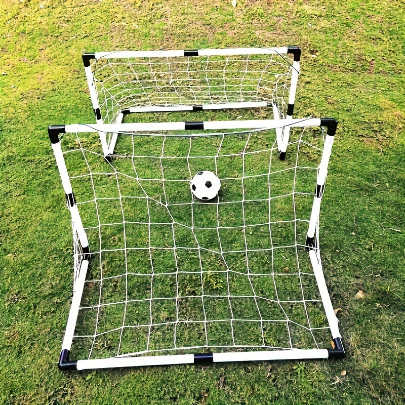 Folding soccer ball door frame, portable indoor/outdoor soccer net with detachable training equipment, birthday gift, PP material, white