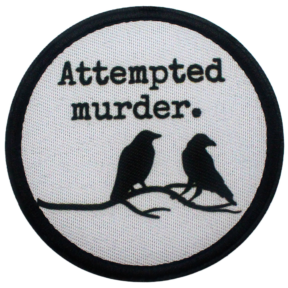 TEMU Patch Oiseau d'Humour Noir " de Meurtre" - Patch Tactique Imprimé à Crochet et Boucle pour Chapeaux, Sacs, Gilets