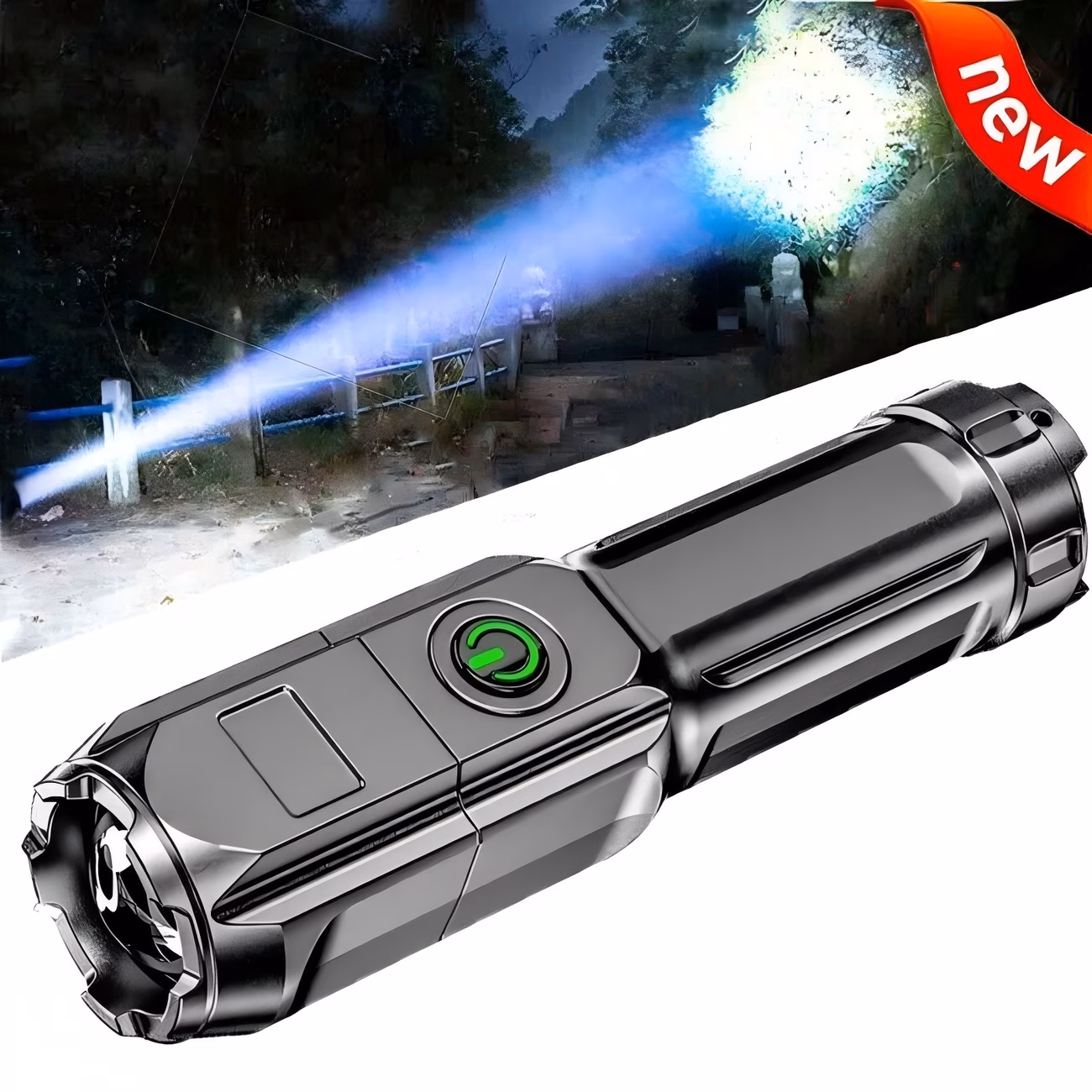 Portable Zoomable Flashlight, High-Power LED Flashlight,...