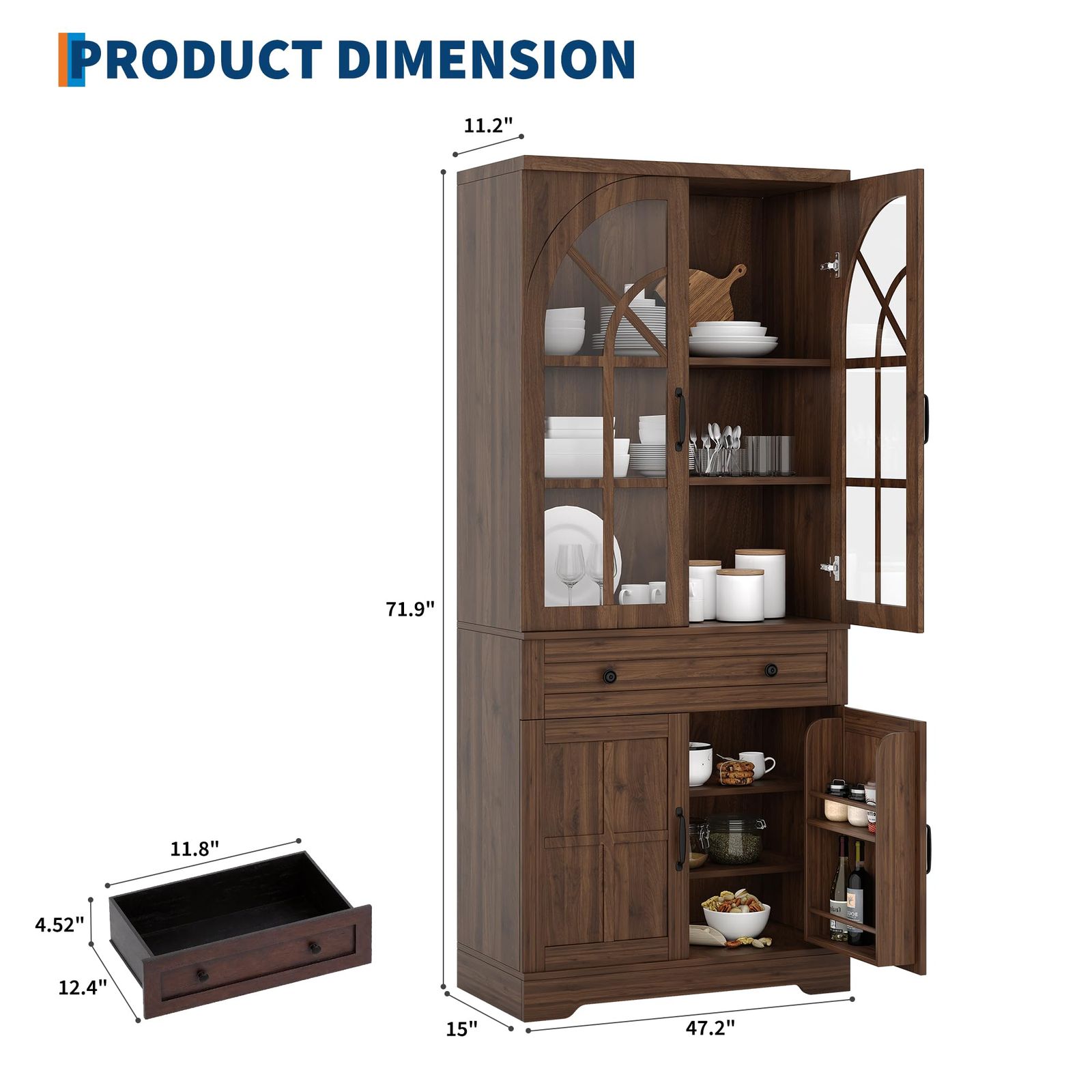 Farmhouse Pantry Cabinet, 71. 9