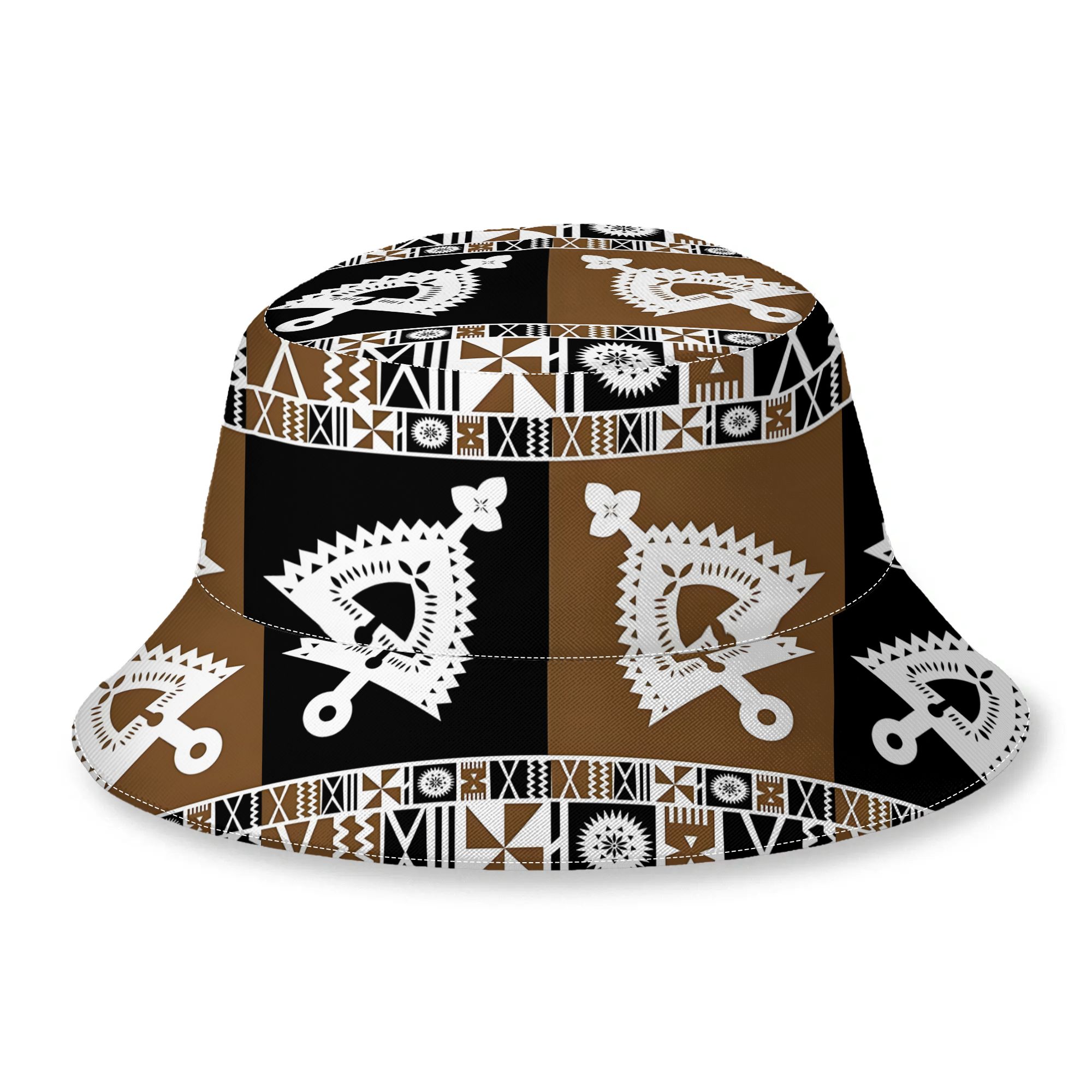 TEMU 2d Print Design Masikuvui Fijian Print Spring Summer Bucket Hat, Men Women Street Casual Bucket Hat