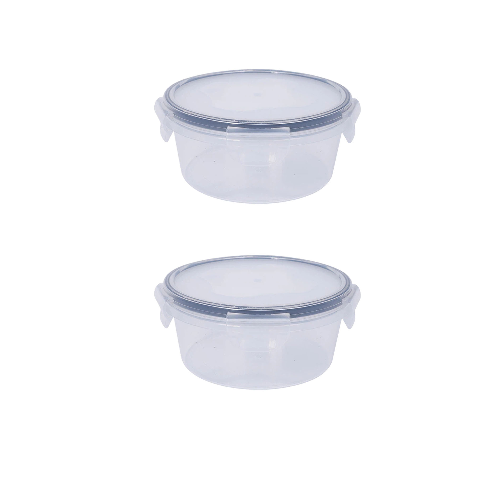 Image of 700ml Round Food Container, Multi-piece Food Storage Boxes, Reusable Plastic Snack Jars, With Clasp Closure, Leak-proof And Stackable Small Fruit, Yogurt, Snack Storage Container Set