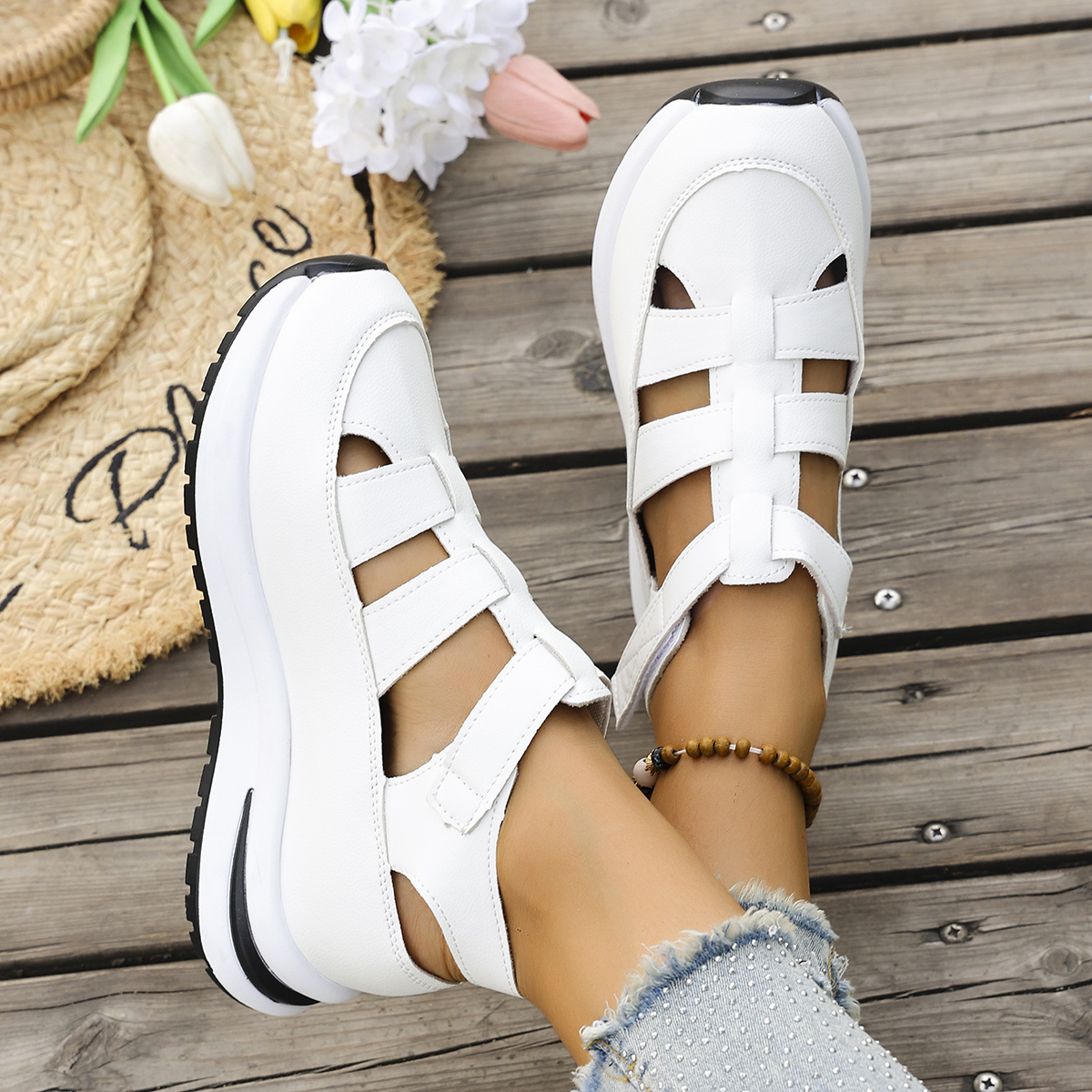 8 Sizes Women's Slippers Heel Sandals