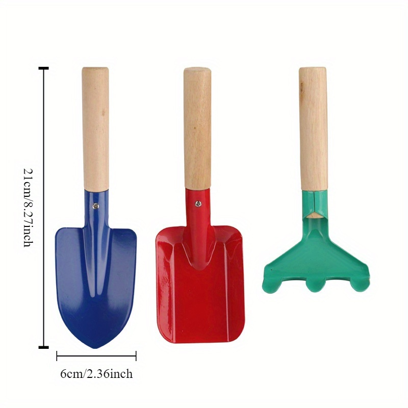 Image of 3/6pcs Garden & Beach Shovel Set - Metal Spade Tools For Digging Dirt & Sand, Cosplay Farming, Fun Planting Activities, Yard Decor