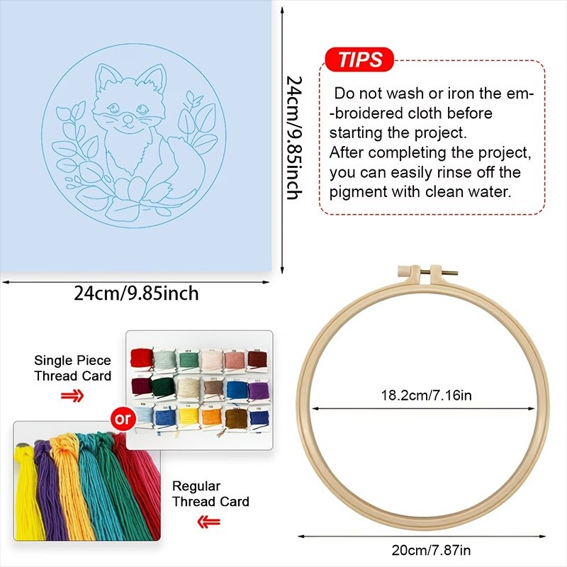 Watercolor Dog Cross-Stitch Kit, Home Wall Decor