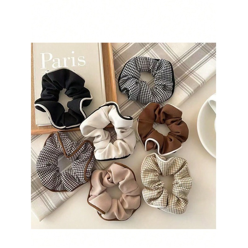 7pcs Checkered Hair Band Set