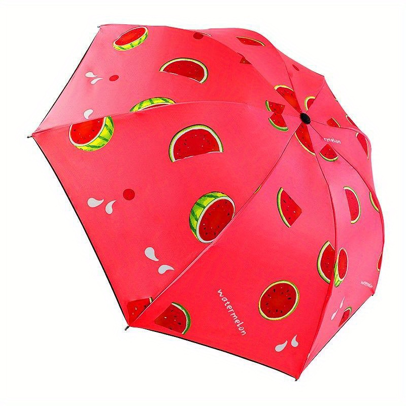 TEMU Portable Uv Umbrella, Cute Color, Uv Umbrella, Uv Protection, Fruit Pattern, Rain Protection, Foldable, Sun Protection