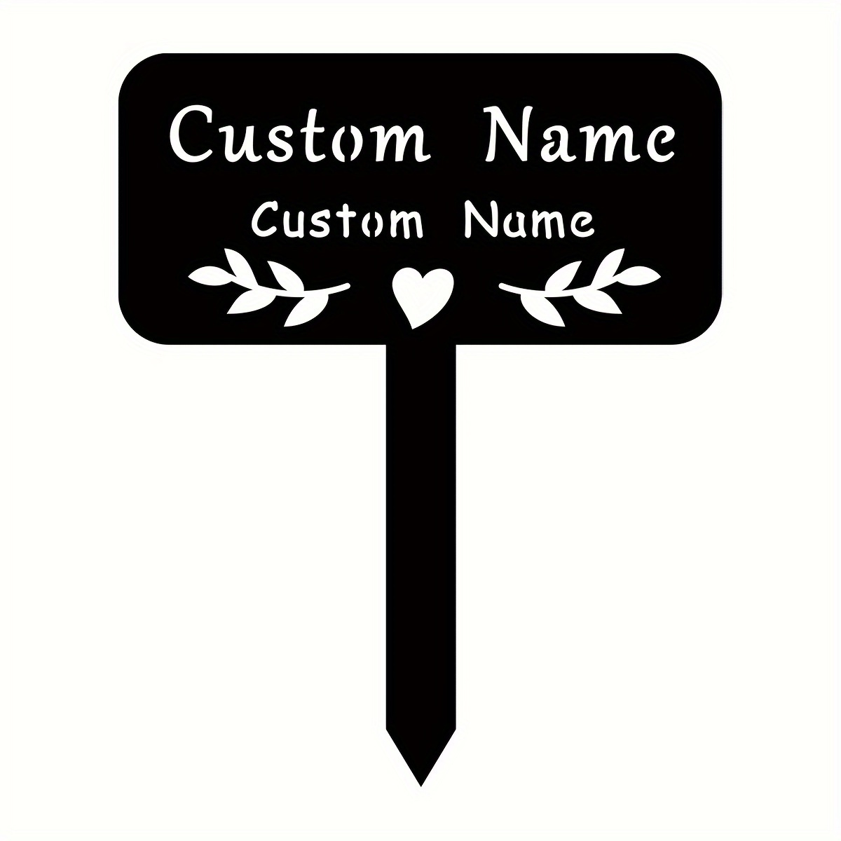 TEMU Custom Vintage Garden Plaque With Stake - Personalized Outdoor Tree Memorial Sign, Garden Or Patio Decorative Name Marker, Durable