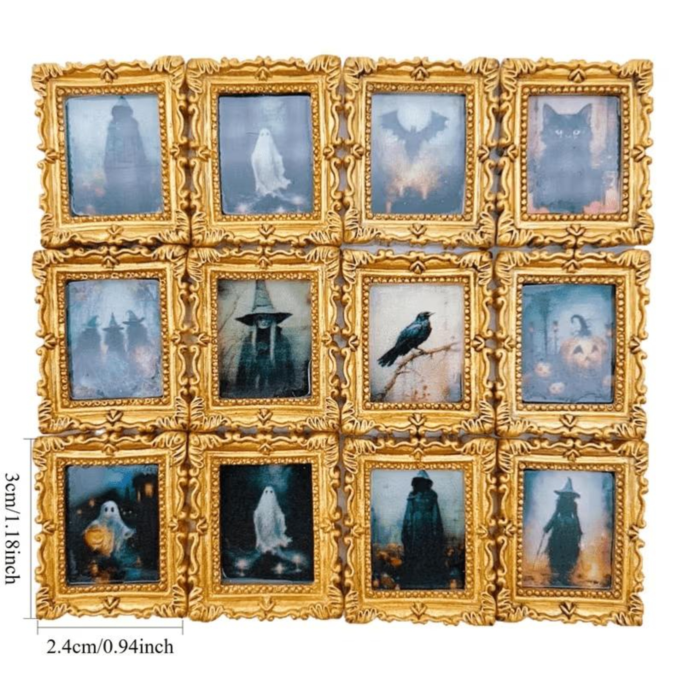 TEMU 6pcs Mini Medieval Oil Painting Frame Set - Vintage Dollhouse Art With Medieval Picture Frames, Suitable For Miniature Paintings In Dollhouse
