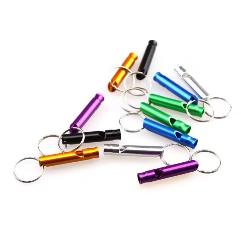 9pcs Aluminum Alloy Emergency Survival Whistles with Keychain