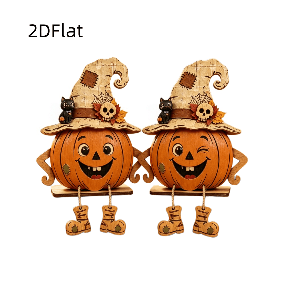 TEMU 2d Flat, 2pcs Set Of Rustic Style Wooden Wall/tabletop Decorations With Base, Suitable For Occasions - Vintage Sign, Black Cat And Maple Leaf