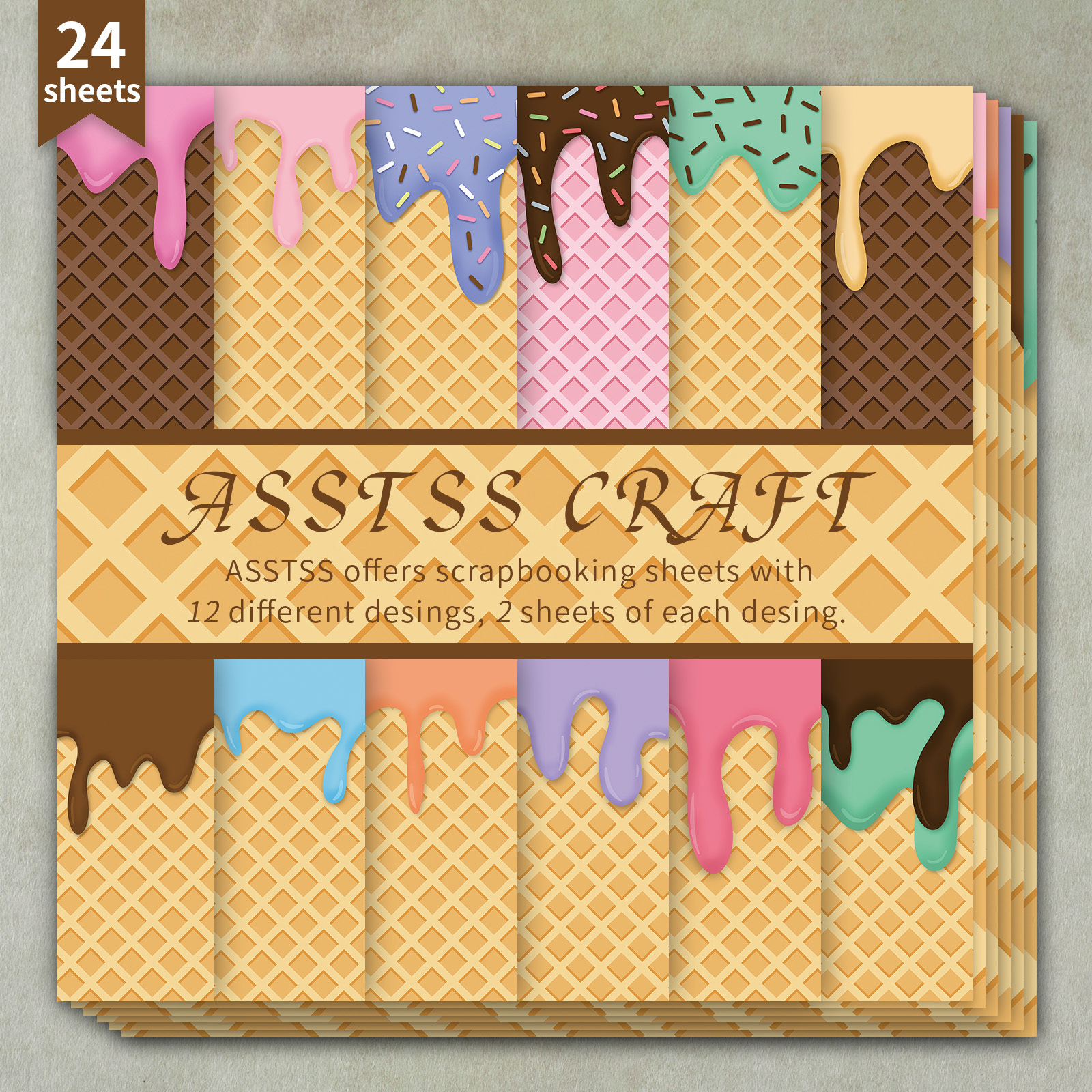 TEMU Bloc de papier épais de scrapbooking ASSTSS de 24 feuilles, convient pour le journaling, le collage et l'artisanat - Papier de support floral à