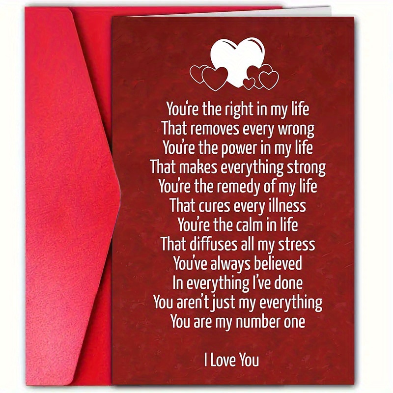 

1pc 's Day Greeting Card, High-quality Paper, Universal For Anyone, With Envelope, For Boyfriend, Girlfriend, Wife, Husband, Anniversary, Appreciation Card