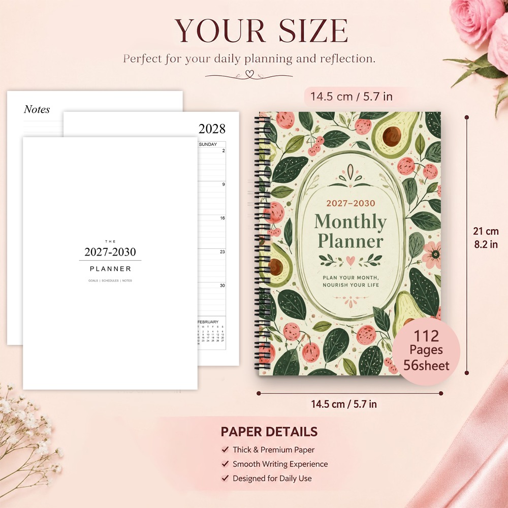 1pc aesthetic monthly planner spiral notebook