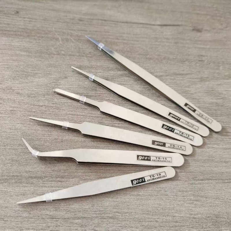 TEMU 6pcs Precision Tweezers & Clips Suitable For Diy, Jewelry Making, Crafting, Plant Care - Stainless Tweezers With Straight & Bent Tips, Suitable