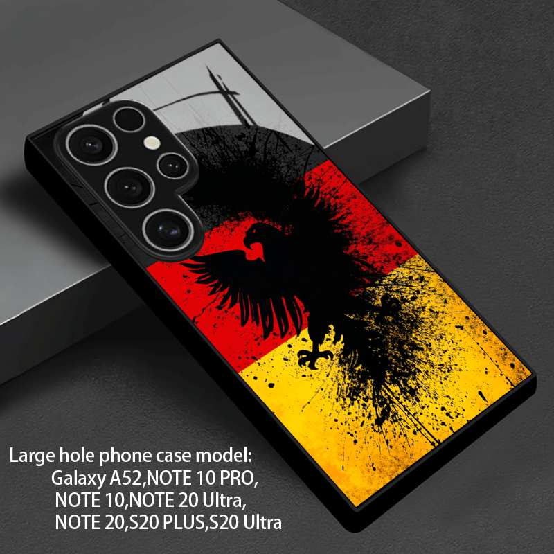 TEMU Phone Case - 2d Flat Black Red Yellow Eagle Pattern Phone Case Suitable For Galaxy A56 A36 A55 A35 A06 A05 A14 A24 A34 A54 A16 A05s A25 A15 A33