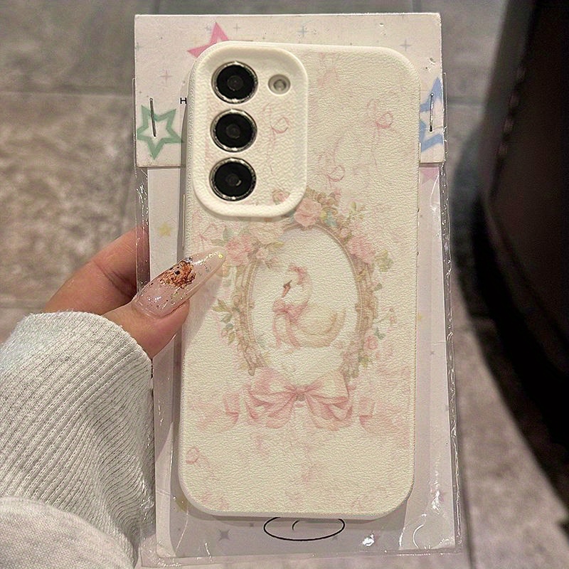 TEMU Phone Case - Swan Pattern Mural For Cover S22/s24/s21uitra/s20/a31/a32/a55/a72/a52s/a34/s23uitra/s10 Anti-fall High-end Soft Cover New Style