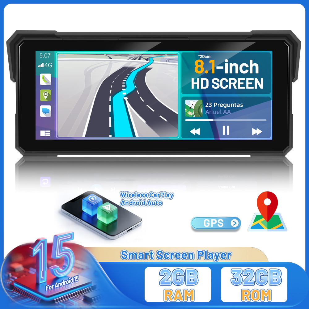 15 2gb +32gb Smart Screen Player, 8.1-inch Screen Multimedia Support & Auto, Bluetooth, Wifi, Gps, Multi-angle Adjustable Bracket For New Year's Gifts