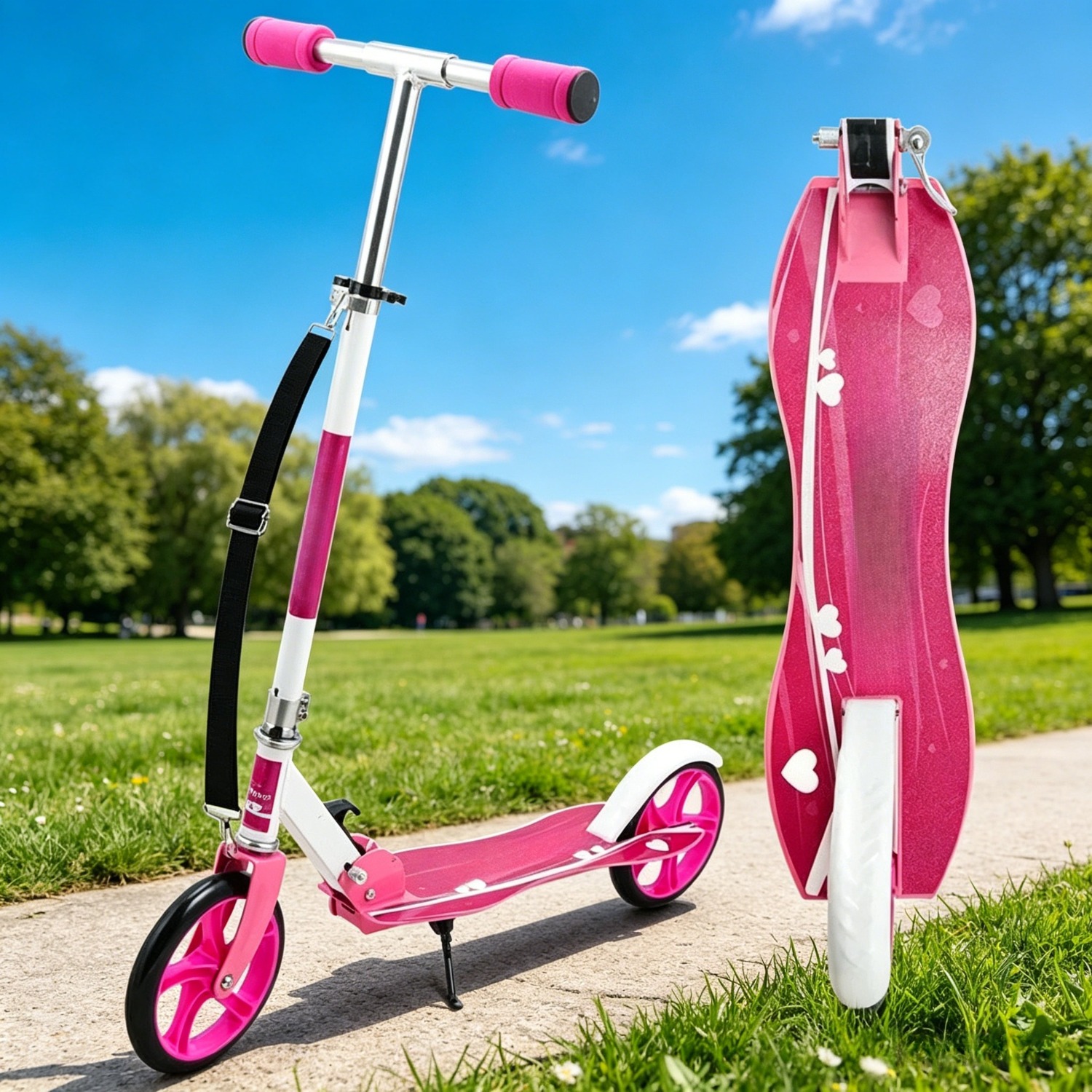 Image of Modern Portable Folding Scooter, 2-wheel Folding Scooter, Folding Scooter, Portable Folding Scooter, Folding Mini Scooter, Suitable For Outdoor Activities, Camping