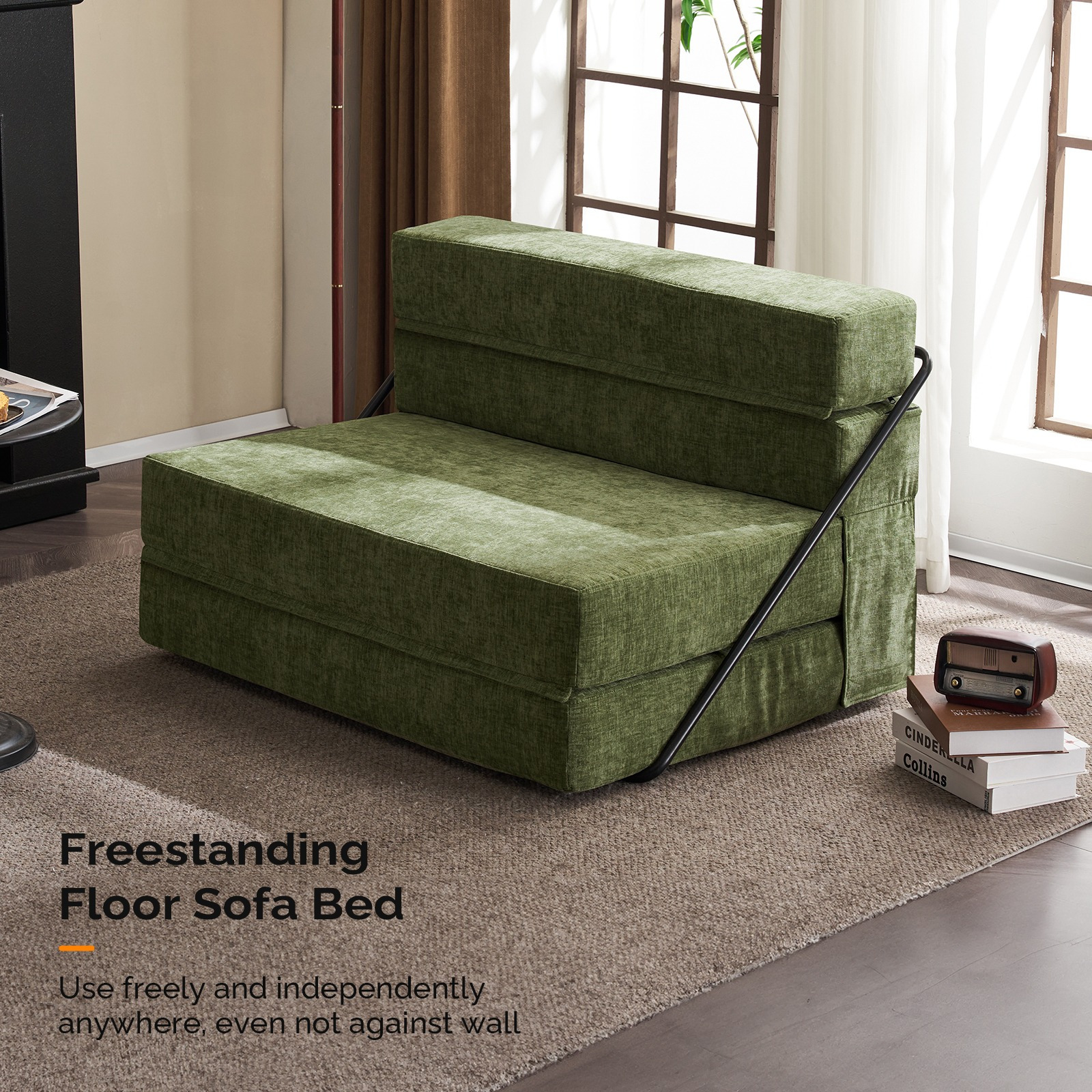 Canapé-lit Z Bed Vert – Futon Pliable Et Convertible Pour Invités