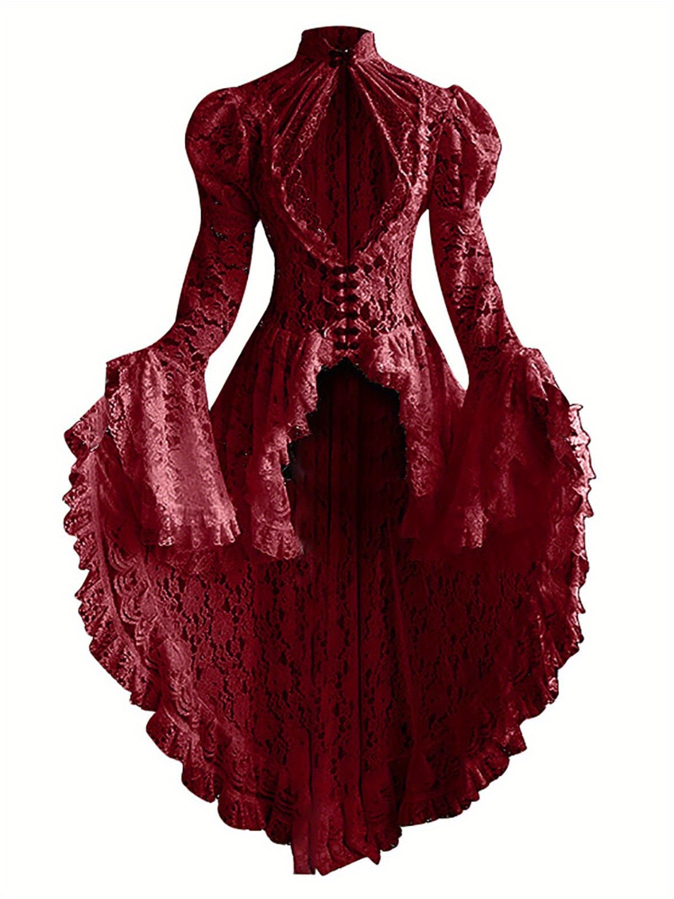 burgundy dress halloween costume Halloween witch dress with hat burgundy Gothic Vampire dress Vintage M –  Mermaidcosplay