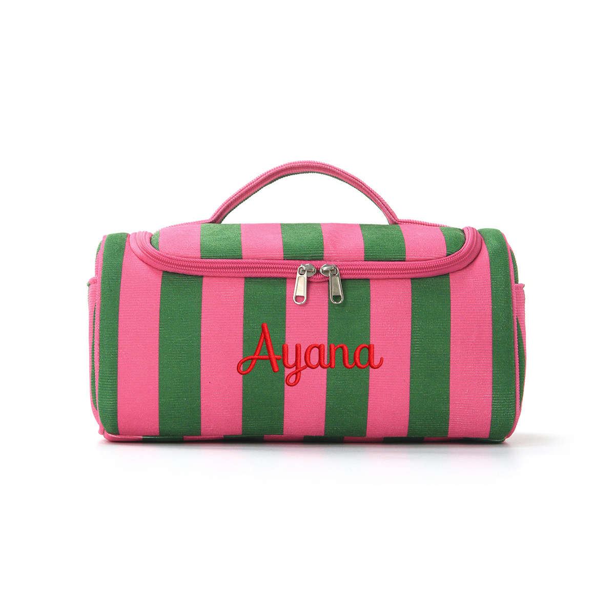 TEMU Organizador de equipaje personalizado con bordado, bolsa de almacenamiento multimarca para herramientas de peluquería, bolso tote de gran