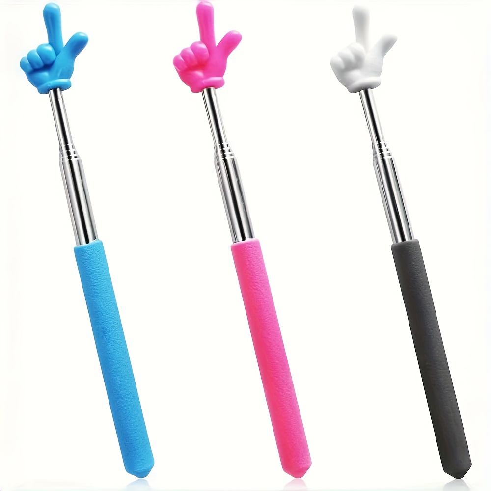 item picture Adjustable Telescopic Teaching Pointer with a Non-slip Matte Handle and a Fun Finger-shaped Design, Featuring Flexible Extension and Retraction. Suitable for Both Classroom and Home Use, It Can Accurately Point to Books, Charts, and Whiteboards