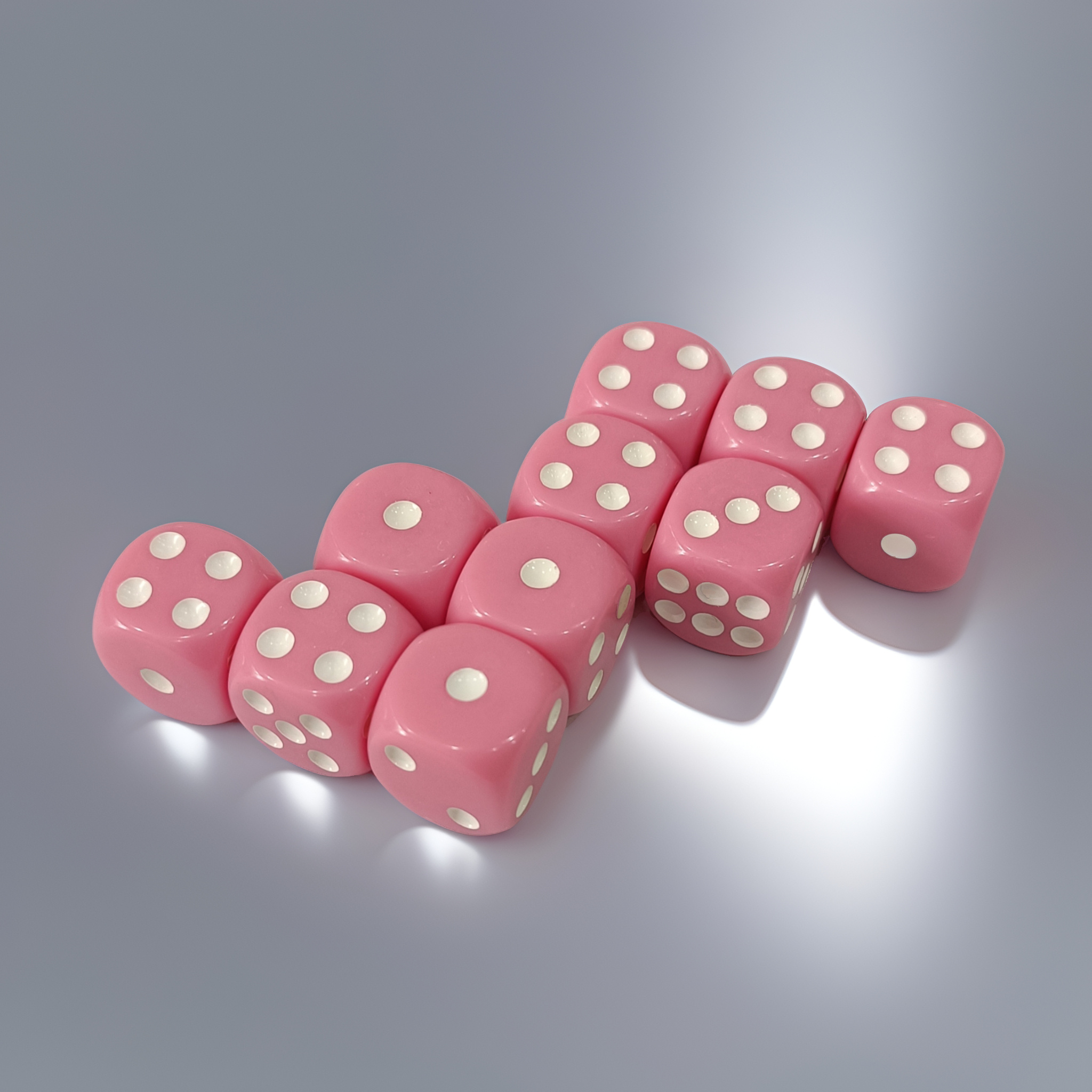 Pack of 4 Rounded Corners Pink Game Dice, Party Gifts