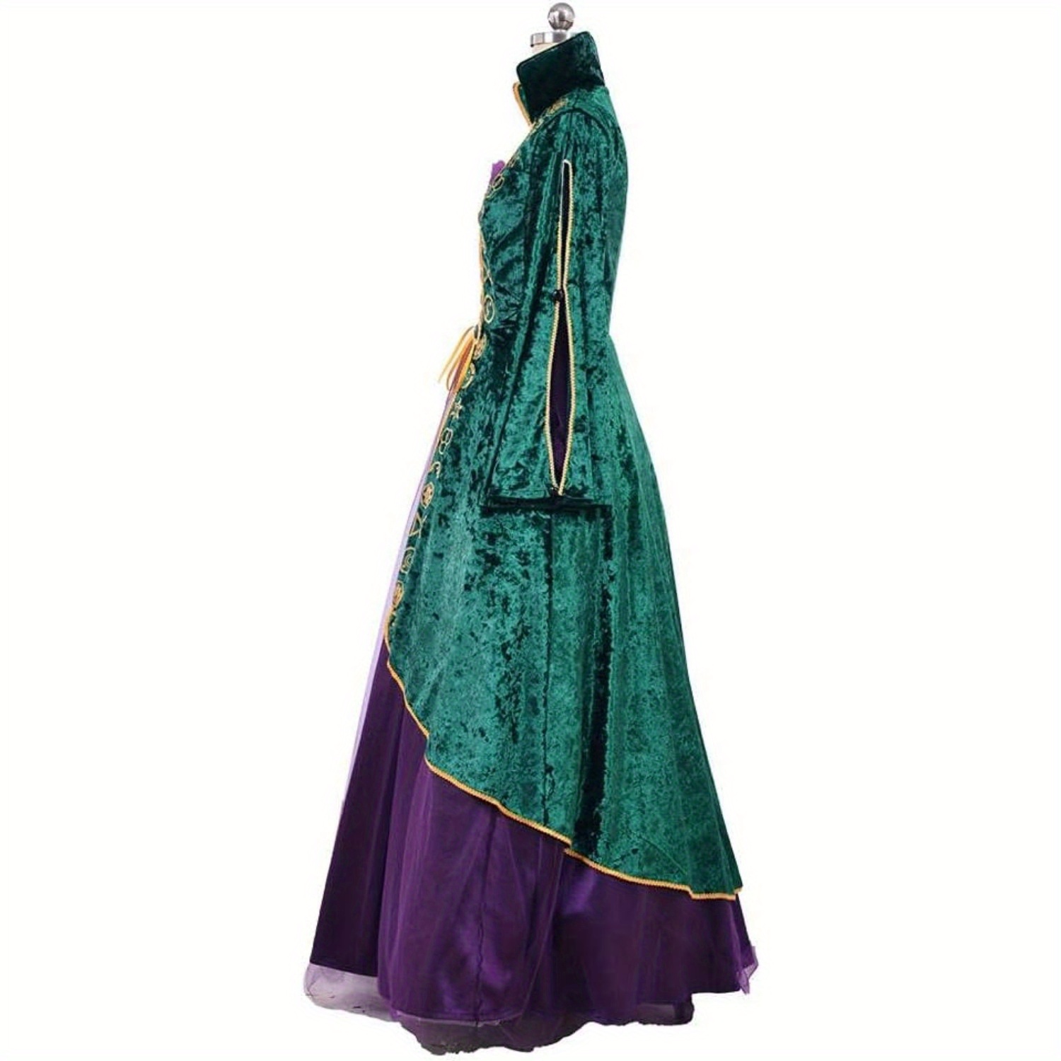 medieval witch costume dress green velvet renaissance robes - Temu