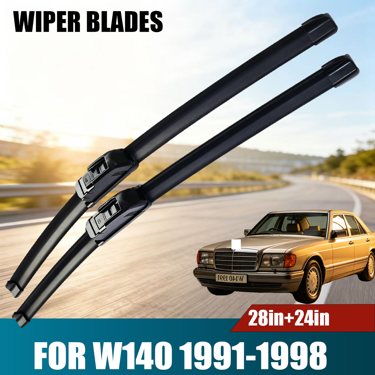 TEMU Designed Specifically For W140 Models From 1991-1998, 28in+24in Windshield Wiper Of And Are Suitable For Automotive Wiper Accessories.