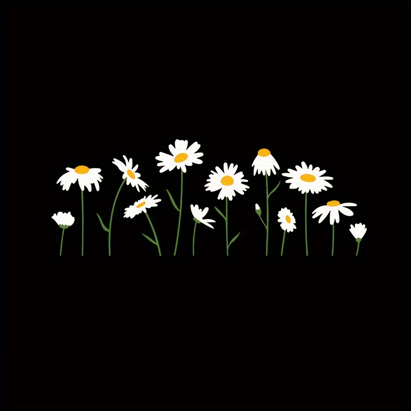 1pc Daisy Pattern Thermal Transfer Patch, Suitable For Shirt, Applique, Clothing, Jeans And Backpack Decoration, Washable Mixed Color Applique