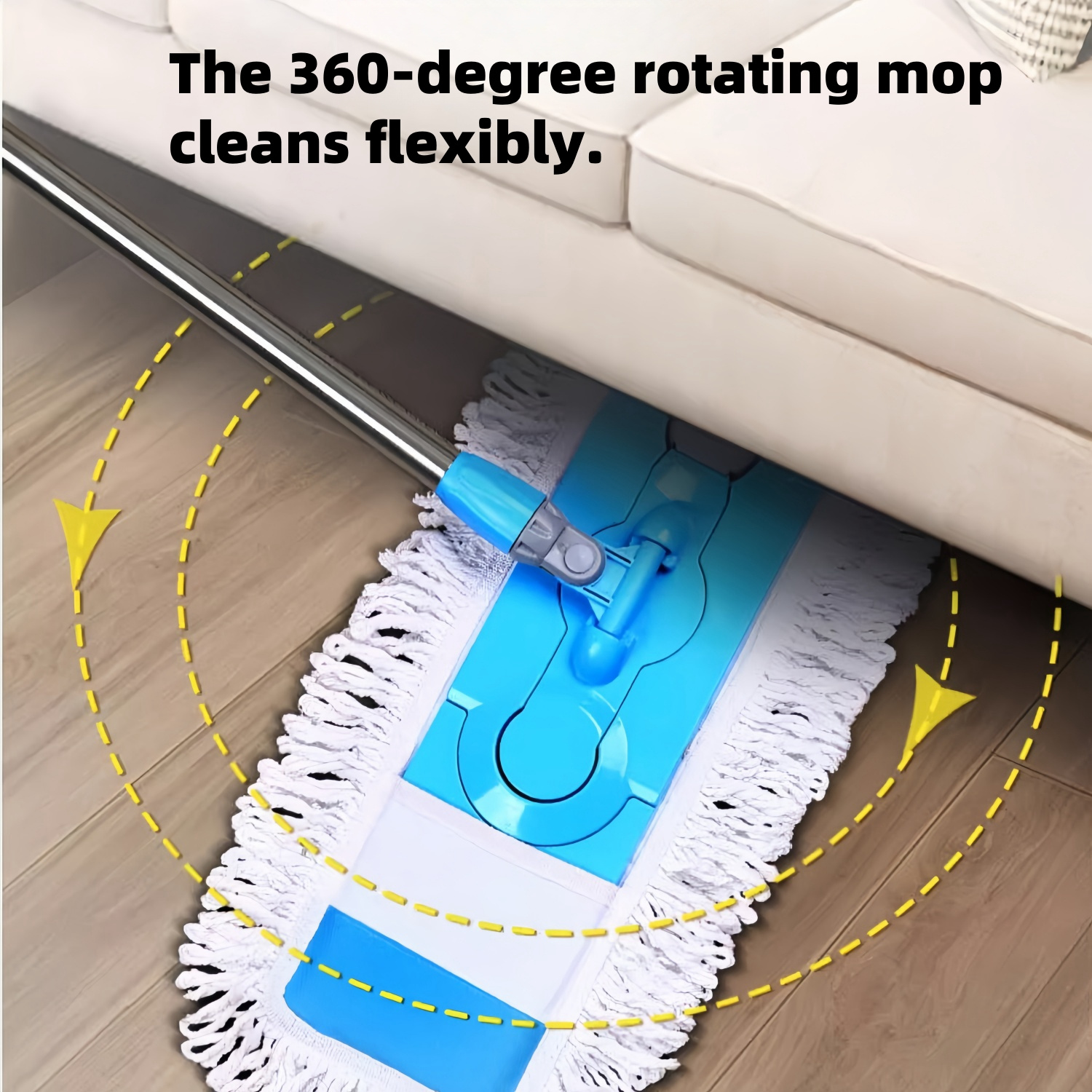 1pc extra large 25 59in flat mop with extended handle wide microfiber cloth 360 degree flexible head dual use wet and dry floor mop for living room bedroom toilet kitchen and floor cleaning details 3