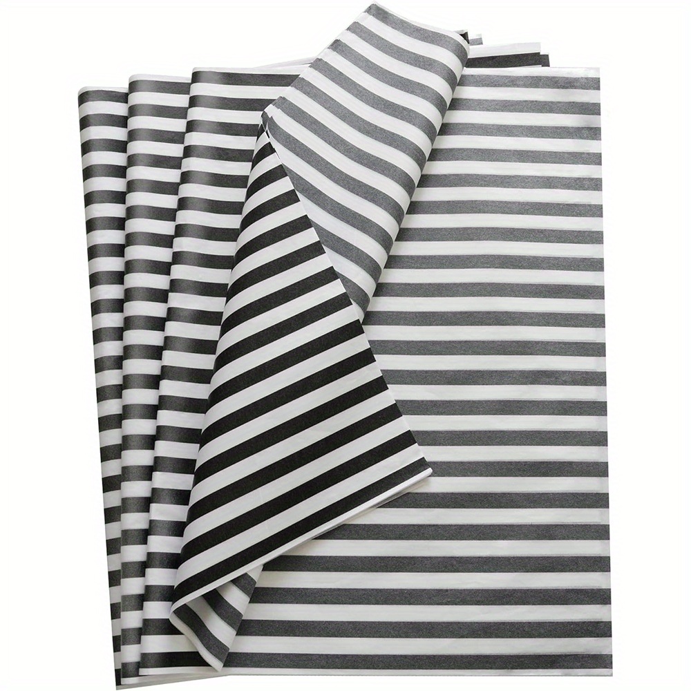 

50pcs Black Striped Tissue Paper Sheets For Gift Wrapping, Wedding & Birthday Party Decorations - 20"x14" Craft , Gift Bags, 35cm