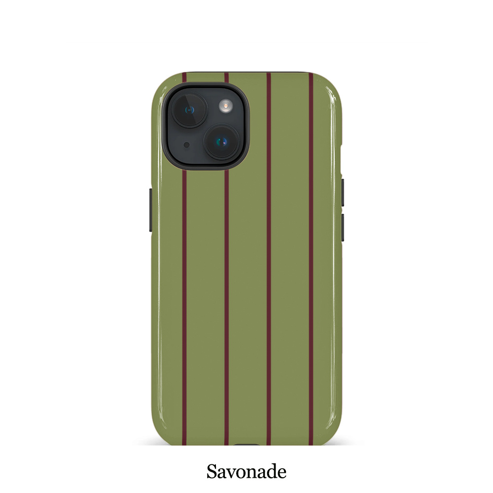 TEMU Phone Case - Phone Case: Easy Green And Wine Red Vertical Stripe Phone Case Compatible With Iphone 17, 16pm, 15pm, 13, 12, 11, Xs Max, 7, Se2 -