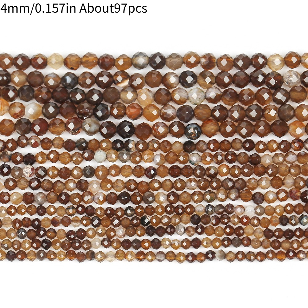 Brown Faceted Agate Beads for DIY Jewellery Making