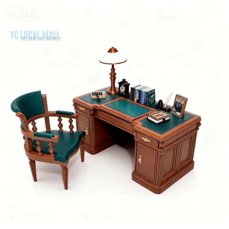 yc local mall miniature vintage   desk chair dollhouse scale mini furniture with mini desk mini chair suitable for dollhouse scenes   collectors