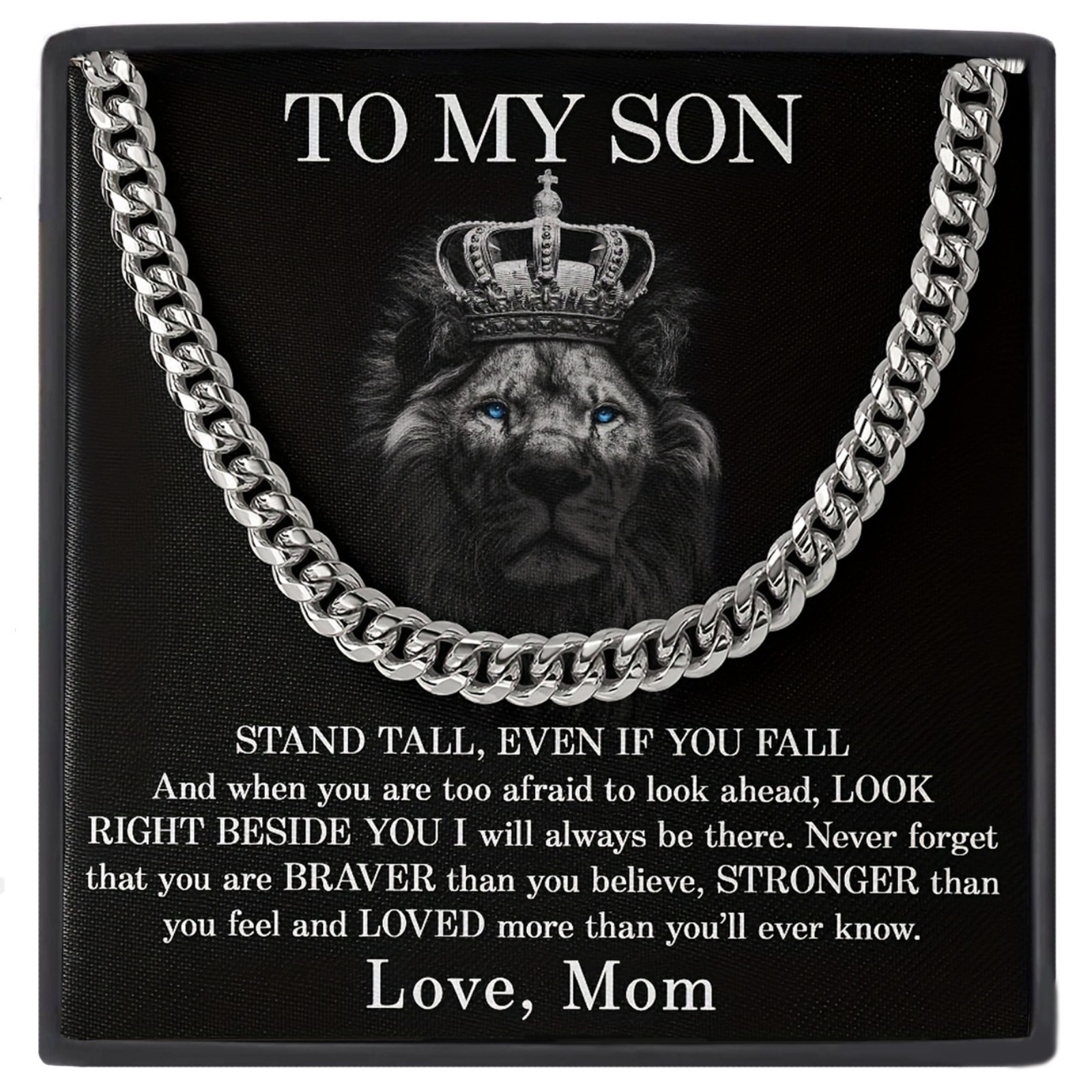 TEMU A Stainless Steel Cuban Chain, A Necklace For My Son - A Gift From Mom, Suitable For Birthdays, Graduations, Or Christmas, Perfect For Boys And