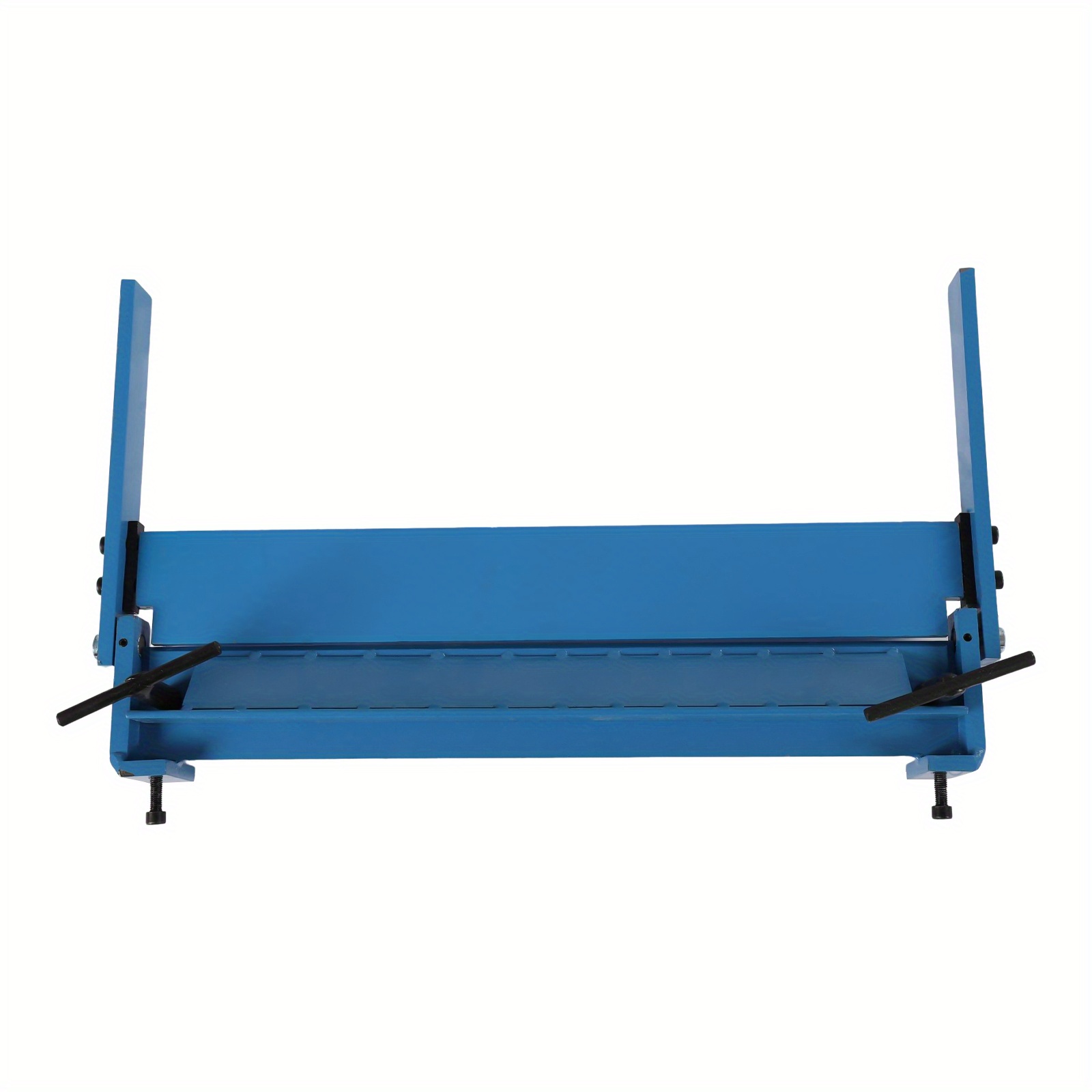 Blue 450mm Manual Sheet Metal Bender, Q235 Carbon , 0-120° Bend Range, 17.7" Max Width, 1-1.2mm Thickness, Bench-vise Mount, 0-5mm Plate , Ergonomic Handles, Spray-mold Finish