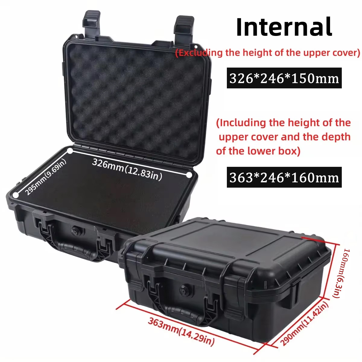 1pc Hard Carry Case Bag Tool Case With Pre-cut Sponge Storage Box Safety Protector Organizer Hardware Toolbox