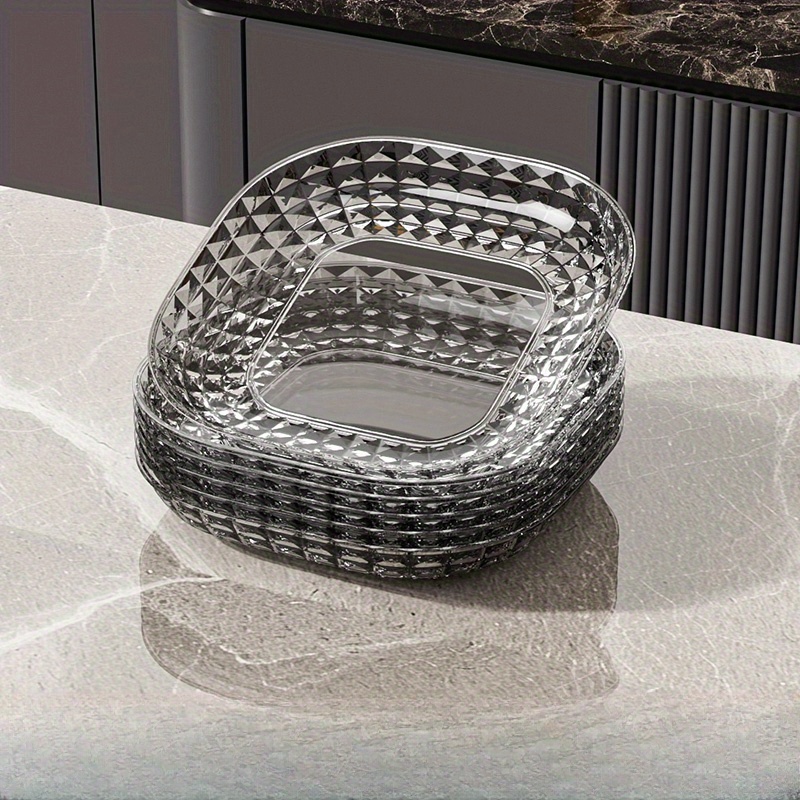 TEMU 8pcs Square Tray Set, Suitable For Trash Trays, Bone Picking Dishes, Fruit Plates, Dessert Plates, Cake Plates, Snack Plates, Breakfast Plates,