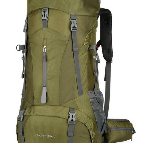 1pc mochila de senderismo de nylon con cierre de cremallera y detalles de hilo, para en montaña y viajes casuales