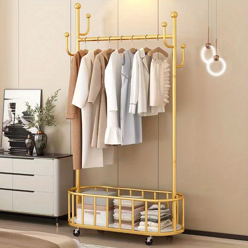 

Clothes And Hat Rack Hanging Clothes Rack Floor Standing Bedroom Home Internet Hanging Clothes Rack Mobile Clothes Rack Indoor Simple Clothes Rack