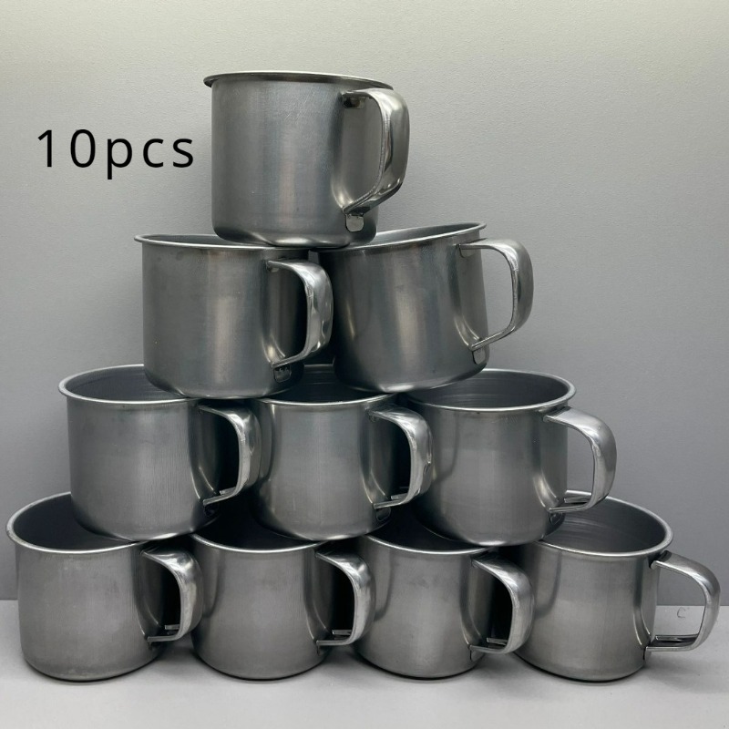 TEMU 10- Portable Stainless Steel Mugs Camping Outdoor Travel Stainless Steel Coffee Teacups Beer Mugs