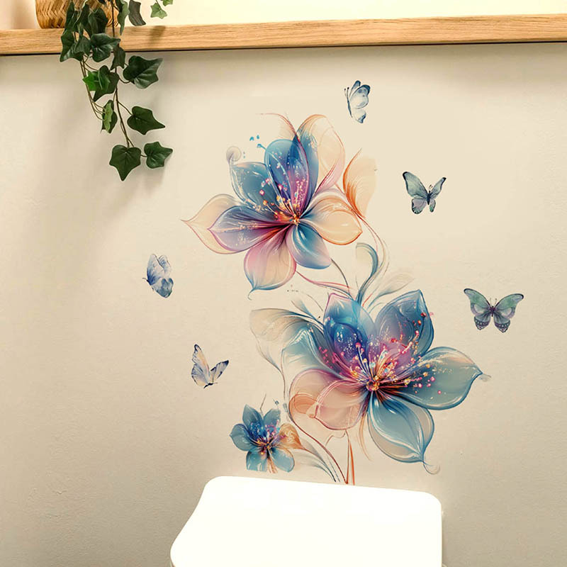 Blue Wall Sticker, Decorative Living Room, Dining Room, Bathroom, Bedroom, Removable Pvc Wall Sticker