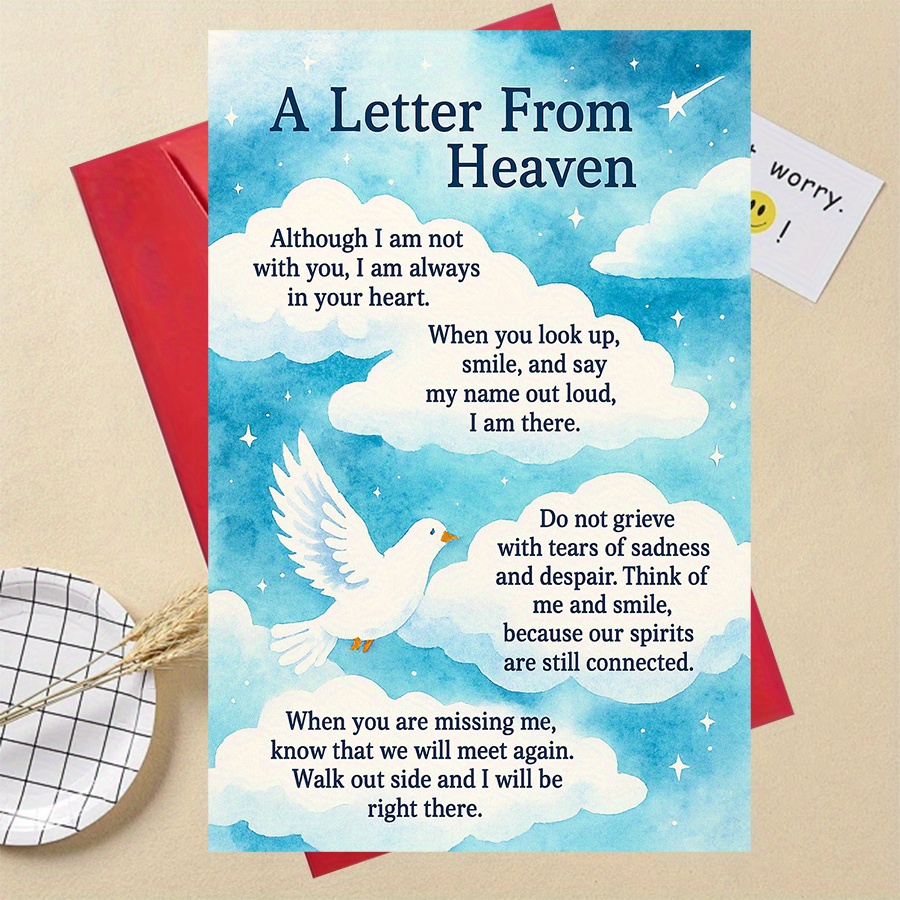 TEMU A Letter Card From Heaven - A Comforting And , Perfect For Commemorating Or Memories