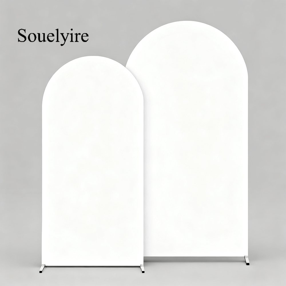 TEMU 2pcs Arch Backdrop Cover 5.90ft+7.21ft, Double - Sided Stretch Spandex Arch Frame Cover, Arched Backdrop For Wedding Birthday Gender Reveal Baby